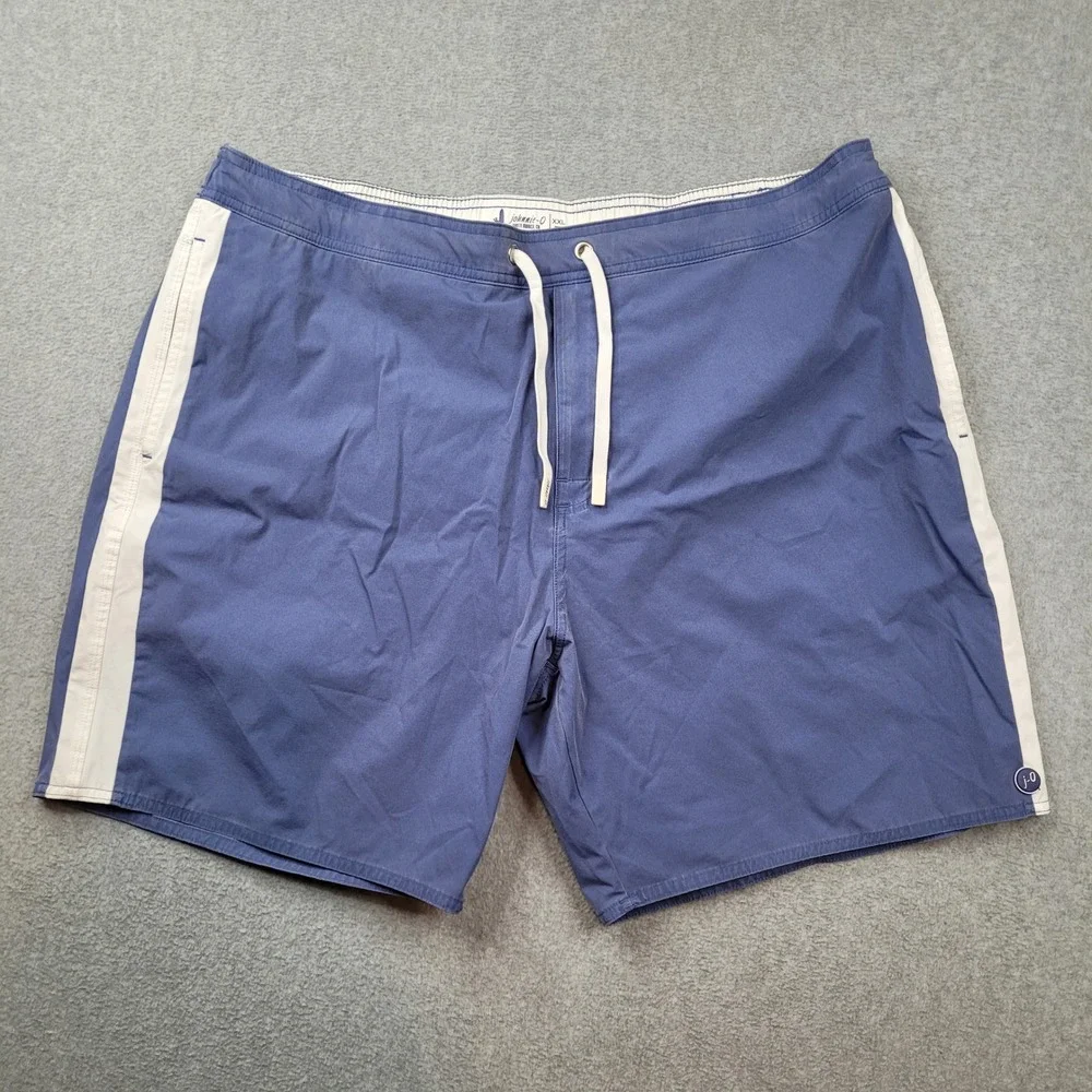 johnnie-O Swim Trunks Mens XXL Blue Striped Board Shorts